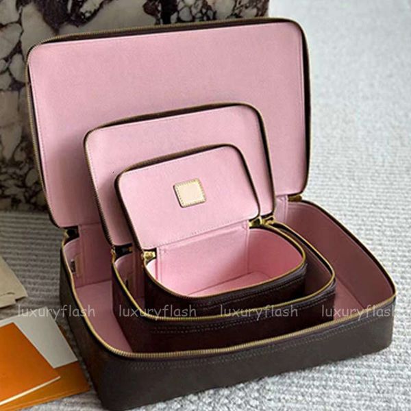 Designer Makeup Bags Storage Box Fashion Vintage Travel Cases Bag Zipper Leather Luxury Pink Ladies Cosmetic Jewelry Box - Bags, Luggage & Accessories - dupehive