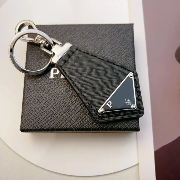 Pra Designer Triangle Chain Leather Temperament Versatile Style Fashion Design Keychain Top Quality Christmas Gift WITH BOX C28 - Fashion Accessories - dupehive
