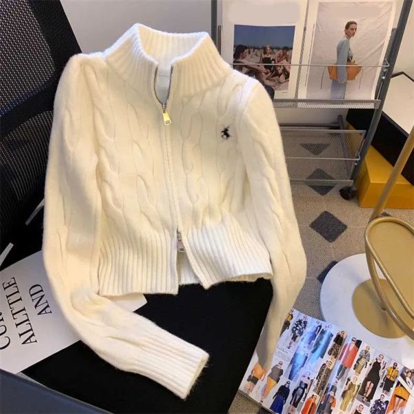 3 Colors Womens Designer Sweater Designer Pullover Fashion Turtleneck Autumn Long Sleeve Cardigan Logo Embroidery Coat Zipper Lady Jacket Tops - Apparel - dupehive