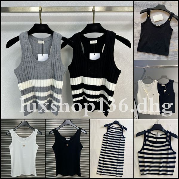 Fashion Designer Top Women Knitted Metal Letters Tank top Summer Fashion Clothing - Apparel - dupehive