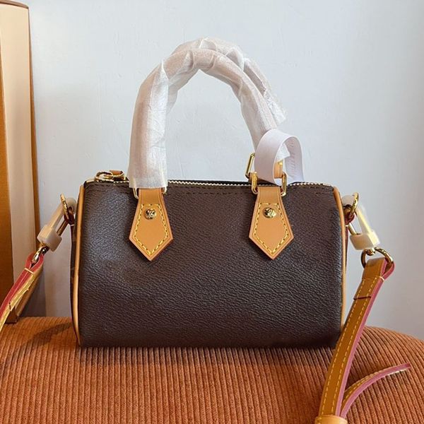 Shoulder Bags Top Designer Mini Nano 16cm Shoulder Bag Women Leather Denim Crossbody Luxury Brand Embossed Tote Purse Brown Flower Handbag billfold98 - Bags, Luggage & Accessories - dupehive