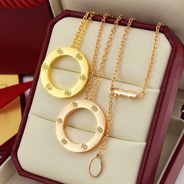 Luxury designer jewelry love gold necklace designer women men diamond fashion stainless steel daily outfit Valentine's Day gift high quality silver design necklace - Jewelry - dupehive