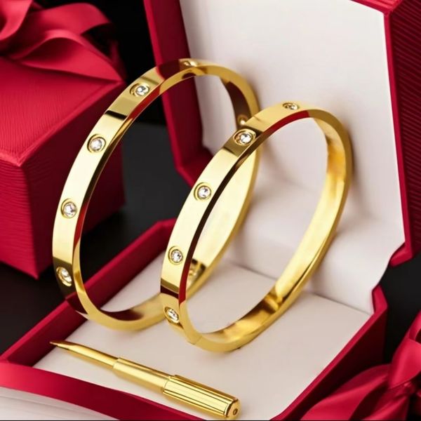 gold bangle bracelet for women love style stainless steel jewelry bracelet designer for women men bangles luxury designer jewelry charm braclet parties gifts - Jewelry - dupehive