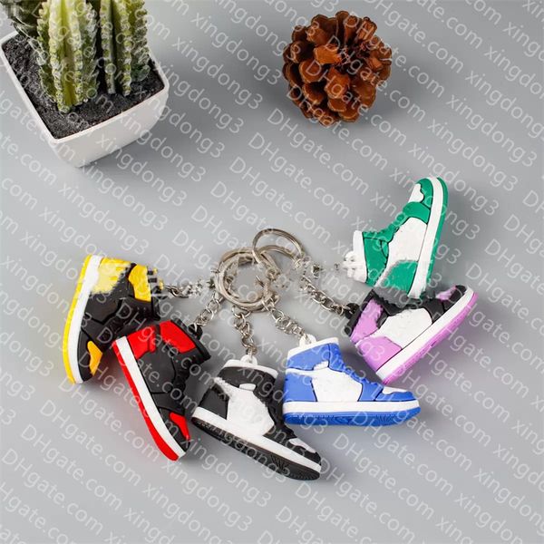 Wholesale keychain Designer keychain bag charm Mini Silicone Sneaker key chain Men Women Kids Key Ring Gift Shoe Keychain Handbag Chain Basketball Shoe Key Holder 25 - Fashion Accessories - dupehive