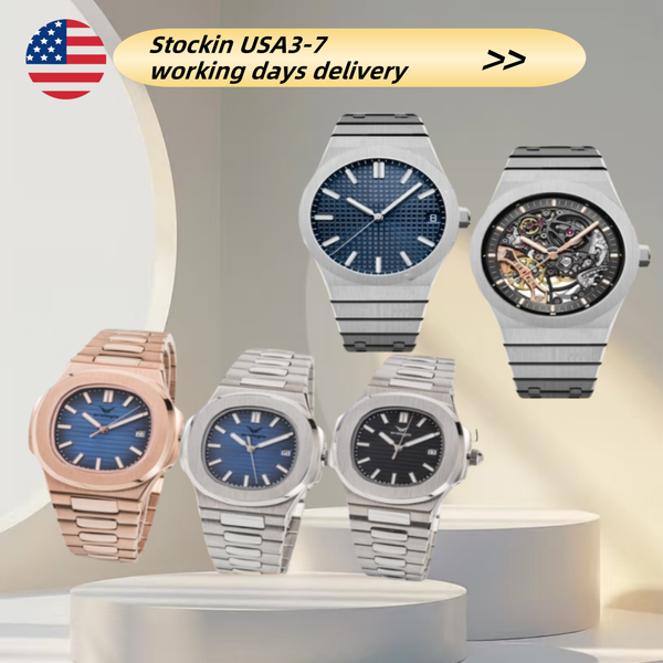 men's watch automatic mechanical skeleton watch classic style 42mm stainless steel sapphire luminous - Watches - dupehive