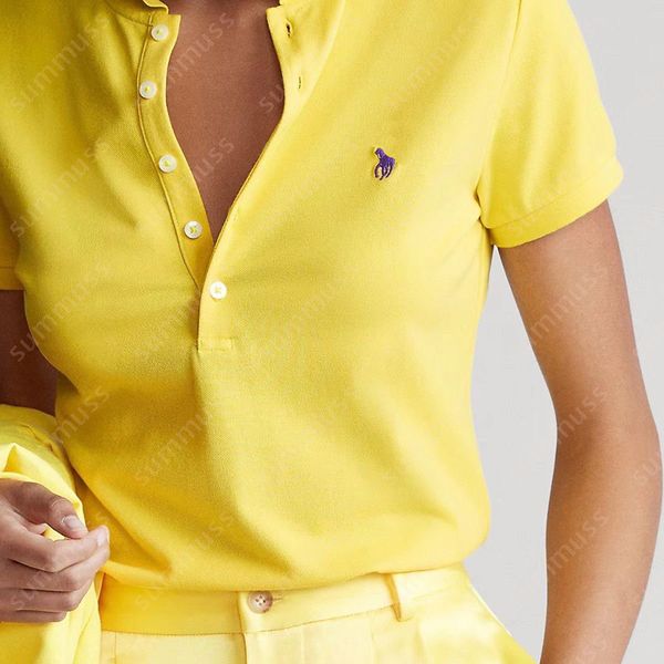 S-2XL Womens Designer Polo Shirts For Ladies Colorful Classic Embroidery T Shirts Luxury Polo Tees Summer 5 Button Tee Shirts - Apparel - dupehive