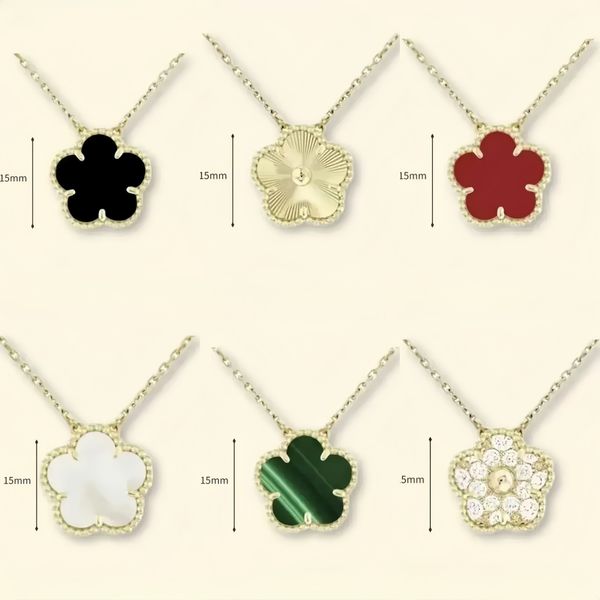 flower necklace designer for women classic clover necklace 15mm stainless steel iewlery mother of pearl diamonds pendant necklace designer iewelry women gift box - Jewelry - dupehive