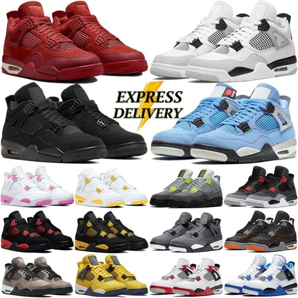 Designer Shoes 4 Basketball Shoes For Men Women 4s Sneaker Military Black Cat Pine Green White Oreo Red Thunder Unc Bred Cacao Medium Olive Sail Mens Trainers Sports - Shoes & Accessories - dupehive