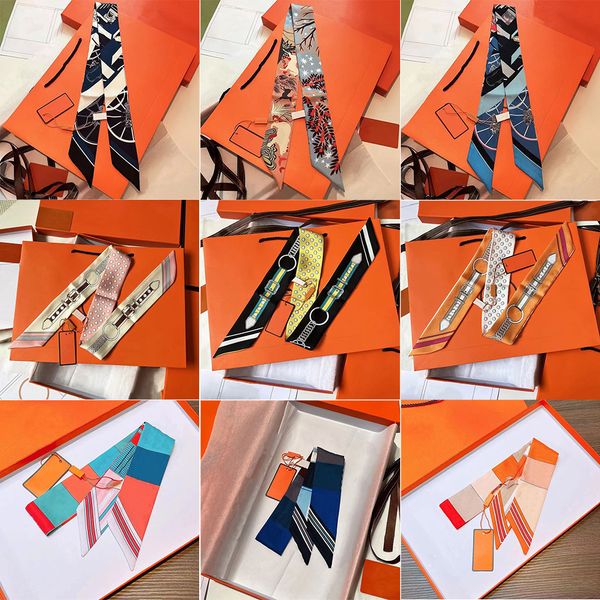 Fashion Designer Scarf Luxury Printed Letter Silk Scarf Women's Handbag Scarf 20 Colours Size 5 x 90cm - Fashion Accessories - dupehive
